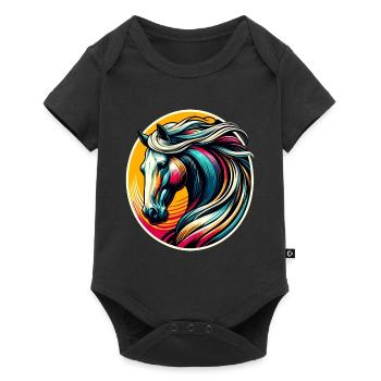 Horse, Horse Head - Baby Premium short-sleeve bodysuit - black - Front