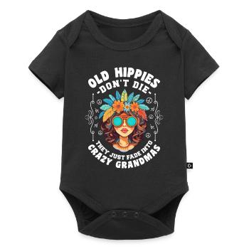 Old Hippies Don't Die Fade Into Crazy Grandmas - Baby Premium short-sleeve bodysuit - black - Front