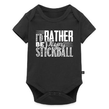 Stickball I'd Rather Be Playing Stickball - Baby Premium short-sleeve bodysuit - black - Front
