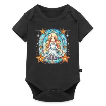Kawaii Chibi Anime Girl Sleepwear Stained Glass Ar - Baby Premium Kurzarmbody - Schwarz - Vorne