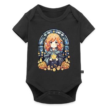 Sorcerer Wizard Anime Fantasy Stained Glass Art - Baby Premium Kurzarmbody - Schwarz - Vorne