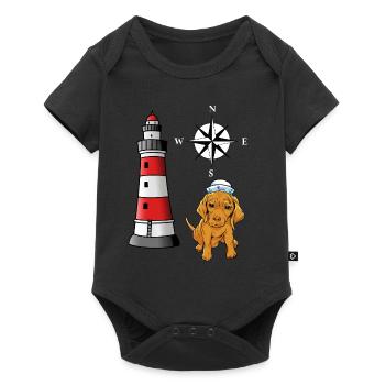 maritime seal sailor sailor dog lighthouse - Baby Premium short-sleeve bodysuit - black - Front