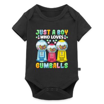 Funny chewing gum machine - Baby Premium short-sleeve bodysuit - black - Front