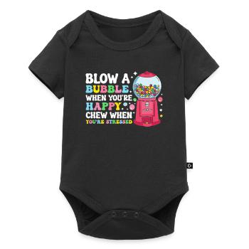 Funny chewing gum machine - Baby Premium short-sleeve bodysuit - black - Front