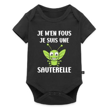 Insecte humour Sauterelle - Body à manches courtes Premium Bébé - noir - Devant