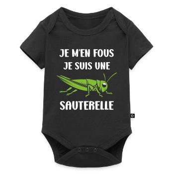Insecte humour Sauterelle - Body à manches courtes Premium Bébé - noir - Devant