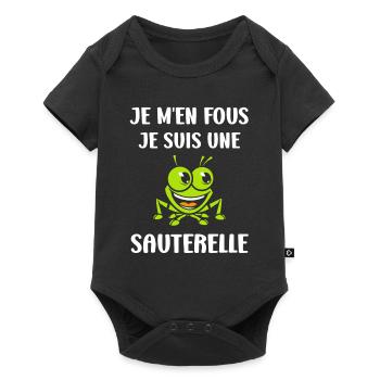 Humour sauterelle - Body à manches courtes Premium Bébé - noir - Devant