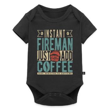 Pompier instantané Il suffit d’ajouter du café - Body à manches courtes Premium Bébé - noir - Devant