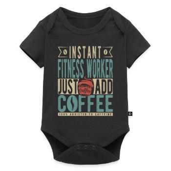 Travailleur de remise en forme instantanée Il suffit d’ajouter du café - Body à manches courtes Premium Bébé - noir - Devant