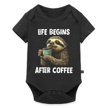 Sloth Coffee Funny Gift - Baby Premium short-sleeve bodysuit - black - Front