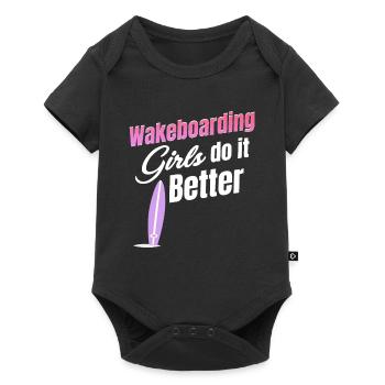 Wakeboard-mädchen Machen Es Besser Wellen - Baby Premium Kurzarmbody - Schwarz - Vorne