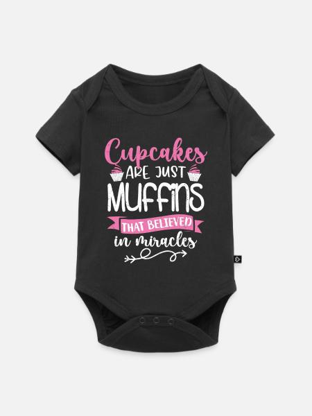 Cupcake - Baby Premium Kurzarmbody - Schwarz