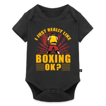 Ich mag Boxen einfach sehr, okay? - Baby Premium Kurzarmbody - Schwarz - Vorne