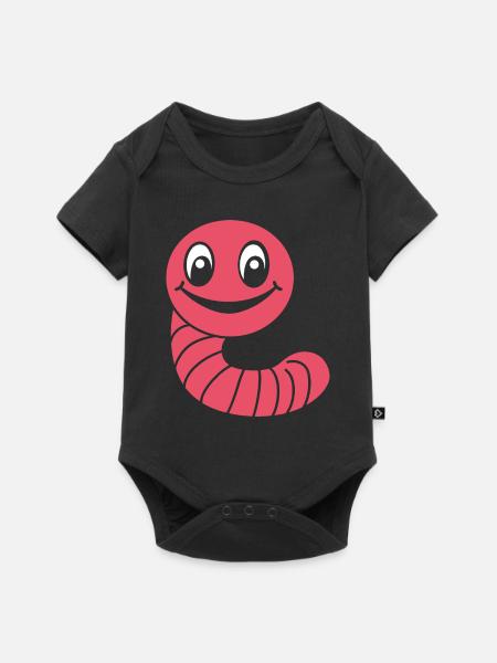 regenwürmer - Baby Premium Kurzarmbody - Schwarz
