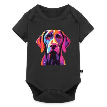 Aquarelles Colorées Allemand Shorthair - Body à manches courtes Premium Bébé - noir - Devant