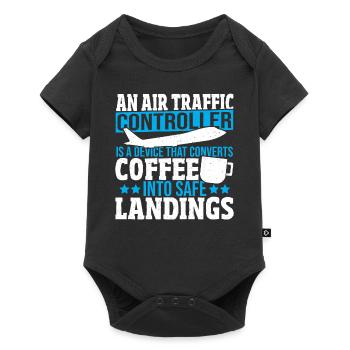 Air Traffic Aviation Runway Air Traffic - Baby Premium short-sleeve bodysuit - black - Front