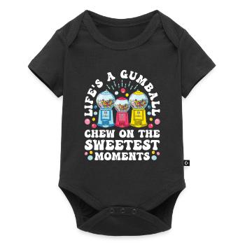 Funny chewing gum machine - Baby Premium short-sleeve bodysuit - black - Front