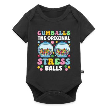 Funny chewing gum machine - Baby Premium short-sleeve bodysuit - black - Front