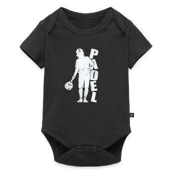Joueur de padel avec raquette - Body à manches courtes Premium Bébé - noir - Devant