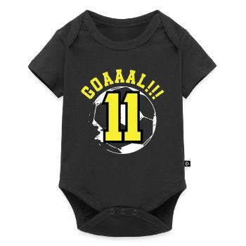 11e anniversaire 11 ans de football Joueur de football - Body à manches courtes Premium Bébé - noir - Devant