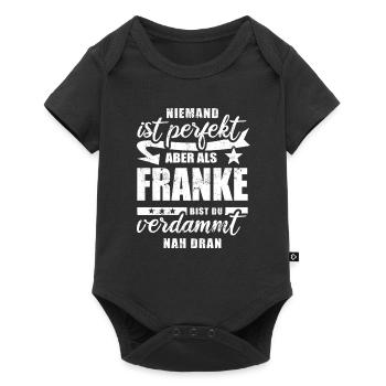 Niemand ist perfekt - Franke - Spruch - Baby Premium Kurzarmbody - Schwarz - Vorne