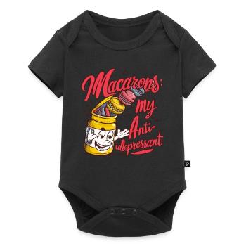 Amateurs de macarons Macarons français - Body à manches courtes Premium Bébé - noir - Devant