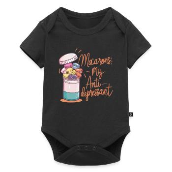 Amateurs de macarons Macarons français - Body à manches courtes Premium Bébé - noir - Devant