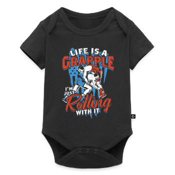 Sambo Life Is A Grapple I'm Just Rolling With It - Baby Premium short-sleeve bodysuit - black - Front