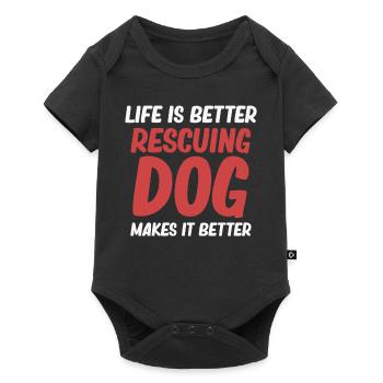 La vie est meilleure pour sauver les chiens, faites-le - Body à manches courtes Premium Bébé - noir - Devant