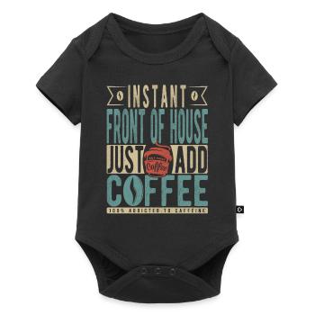 Devant la maison instantanée il suffit d’ajouter du café - Body à manches courtes Premium Bébé - noir - Devant
