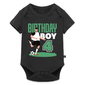 4e anniversaire 4 ans de football joueur de football - Body à manches courtes Premium Bébé - noir - Devant
