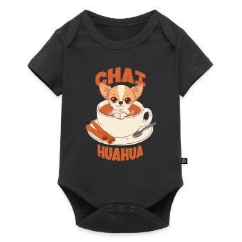 Chihuahua au Chai Latte - Body à manches courtes Premium Bébé - noir - Devant