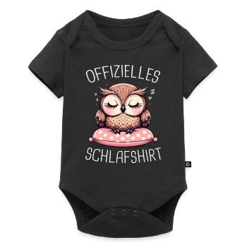 Noctambule, Hibou, Hibou, Oiseau - Body à manches courtes Premium Bébé - noir - Devant