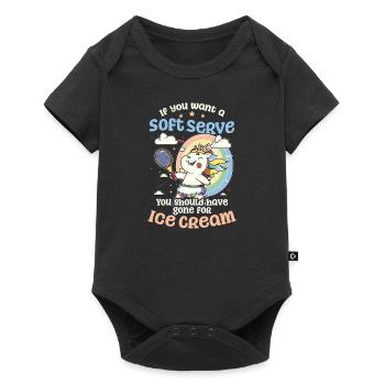 Tennisspieler Niedliches Einhorn Tennis - Baby Premium Kurzarmbody - Schwarz - Vorne