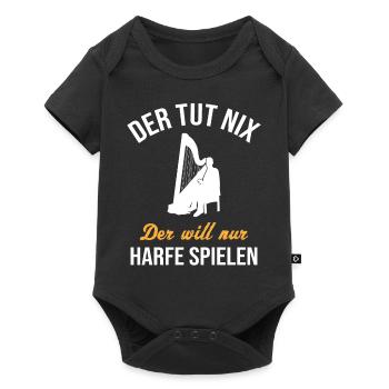 Harmless harp sound inspires musicians - Baby Premium short-sleeve bodysuit - black - Front