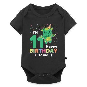 Dragon pour les 11 ans pour les enfants de onze ans - Body à manches courtes Premium Bébé - noir - Devant