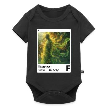 Élément du tableau périodique Fluor (F) 009 - Body à manches courtes Premium Bébé - noir - Devant