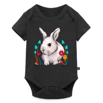Woods, Rabbit, Rabbit, Flowers, Nature, Wildlife - Baby Premium short-sleeve bodysuit - black - Front