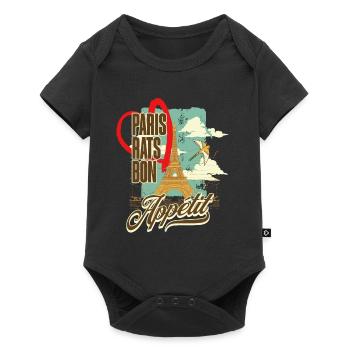 Adventure Gourmet Eiffel Rat-Tastic Parisian - Baby Premium Kurzarmbody - Schwarz - Vorne