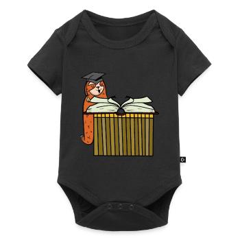 Sloth Student Study Book Student School - Baby Premium short-sleeve bodysuit - black - Front