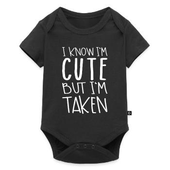 I Know I'm Cute But I'm Taken - Body à manches courtes Premium Bébé - noir - Devant