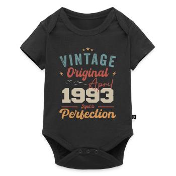 Vintage né en avril 1993 cadeau d’anniversaire - Body à manches courtes Premium Bébé - noir - Devant
