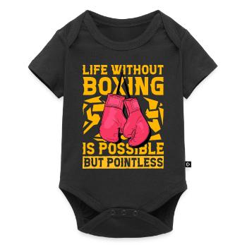 La vie sans boxe est possible mais inutile - Body à manches courtes Premium Bébé - noir - Devant