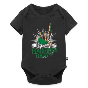 Dudelsack Sackpfeife - Baby Premium Kurzarmbody - Schwarz - Vorne