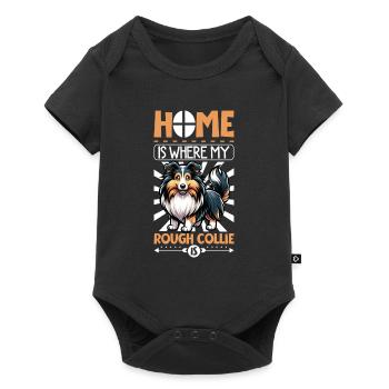 Accueil - Collie à poil long - Body à manches courtes Premium Bébé - noir - Devant