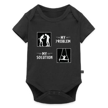 Acrobate Mon problème Ma solution Pictogramme Papa Maman - Body à manches courtes Premium Bébé - noir - Devant