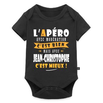 Jean-christophe cadeau cadeau jean christophe - Body à manches courtes Premium Bébé - noir - Devant