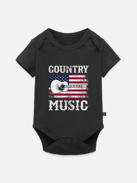 Country - Baby Premium Kurzarmbody - Schwarz