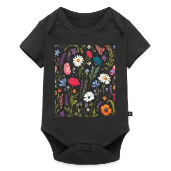 Botanical Bliss Wildflower Bouquet Nature Lover - Baby Premium short-sleeve bodysuit - black - Front