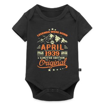 April 1939 Birthday Gift 1939 Legends April - Baby Premium short-sleeve bodysuit - black - Front